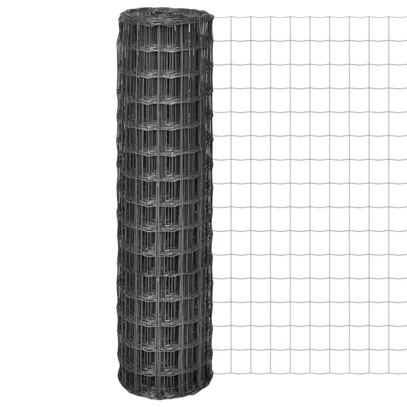 Euro Valla acero gris 10x1,5 m