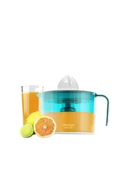 Exprimidor eléctrico de 1 litro con filtro de pulpa en color blanco y turquesa essentialvita de Cecotec