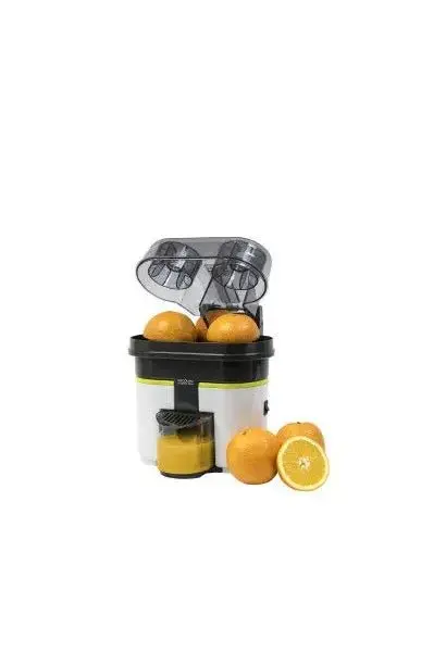 Exprimidor eléctrico de 500 ml con doble cabezal en color blanco y negro cecojuicer zitrus de Cecotec