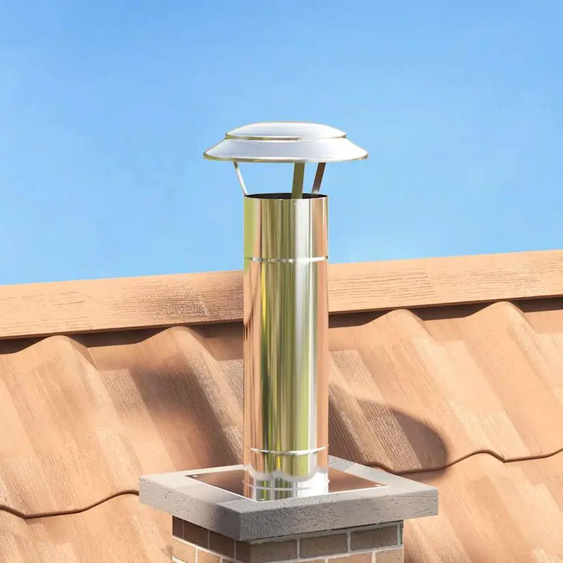 Extensión de Chimenea Plateado 25 x 25 x 65 cm Acero inoxidable