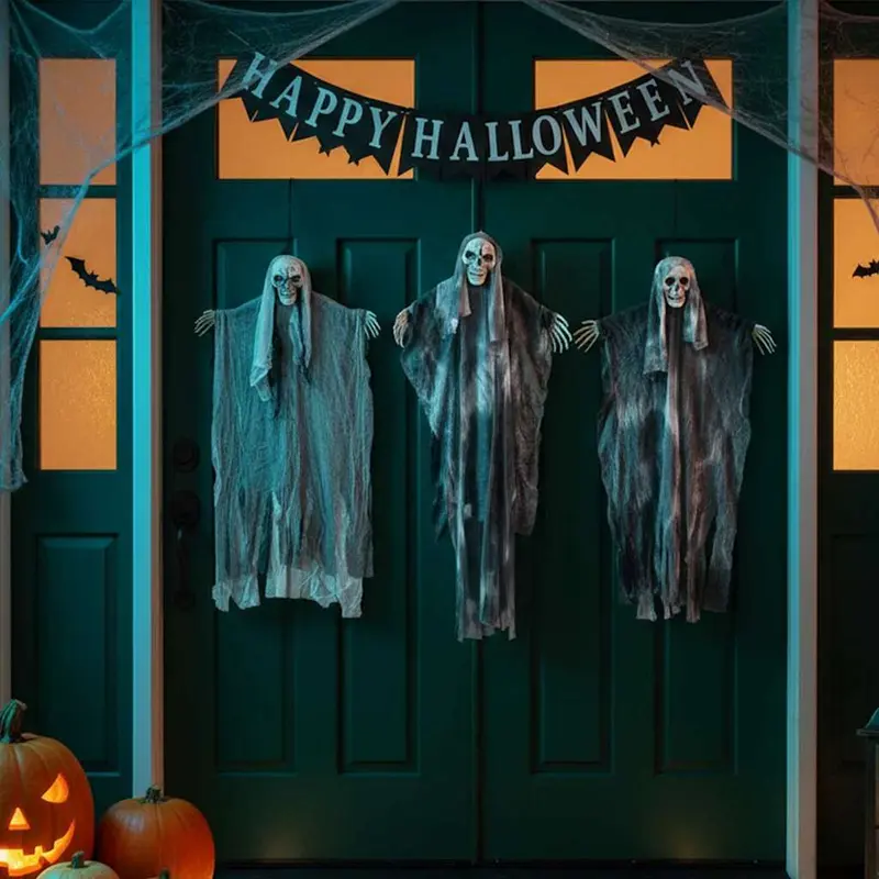 Fantasma Colgante de Halloween 3 pcs Negro 66 x 110 cm