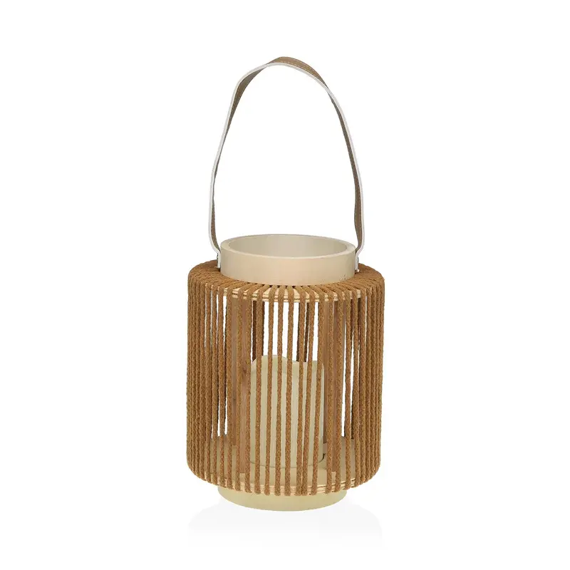 FAROLILLO CON VELA LED 25 CM ORAYA MARRON