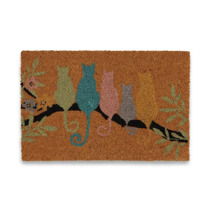 FELPUDO GATOS EN RAMA FIBRA DE COCO 40X60