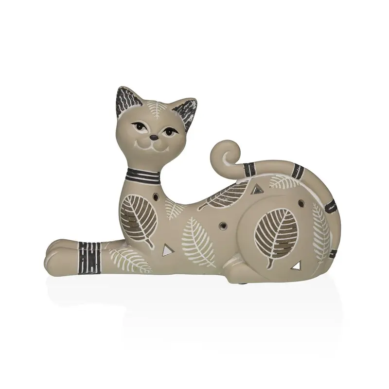 FIGURA DE GATO BEIGE 20x14.5CM