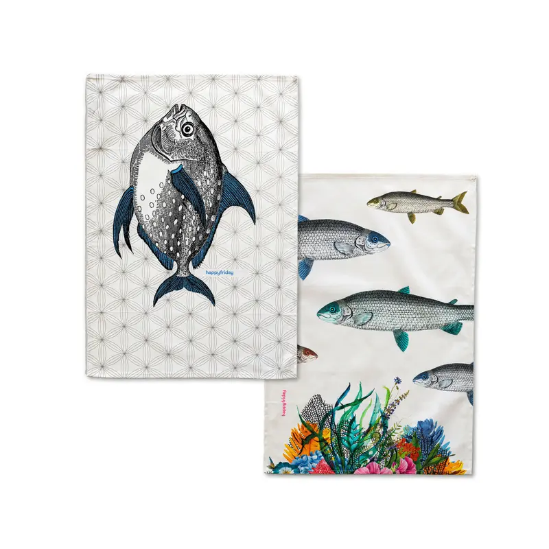 Fish Paño de cocina 2 ud 70x50 cm