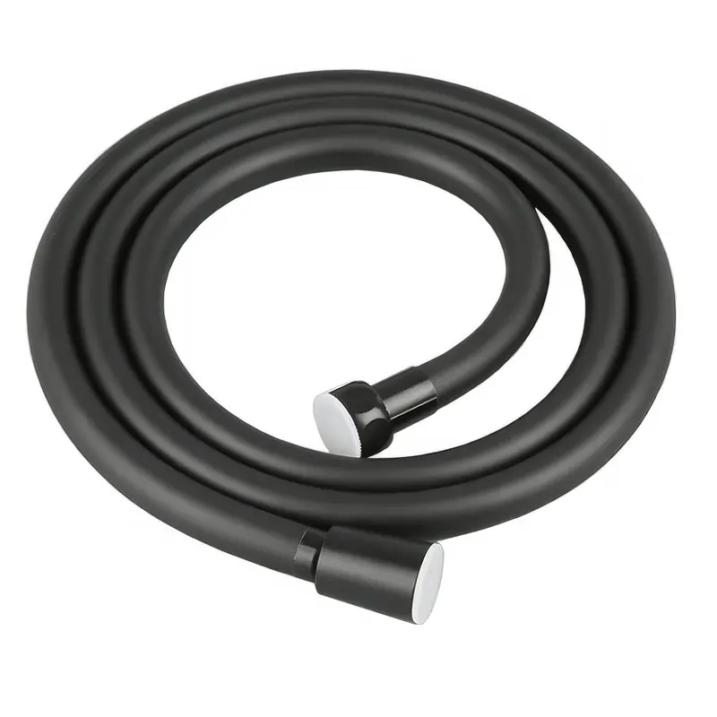Flexo de ducha negro mate PVC 100 cm rosca 1/2 de Valaz