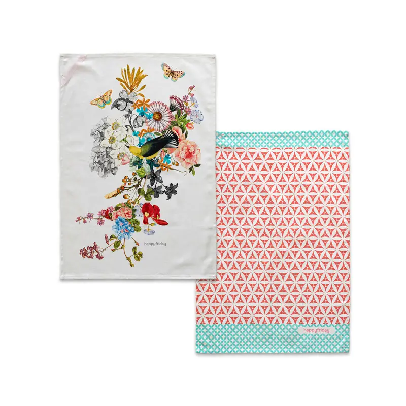 Floral branch Paño de cocina 2 ud 70x50 cm
