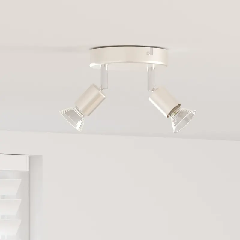 Foco de techo con focos Níquel 12 x 8 cm Acero
