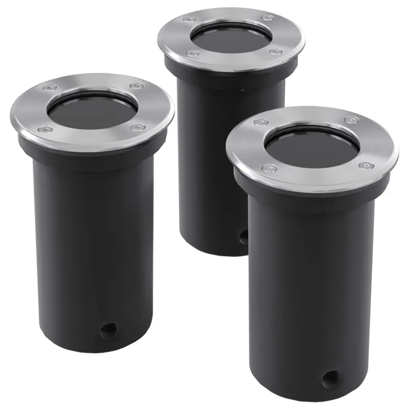Focos LED empotrables de suelo de jardín redondos 3 uds