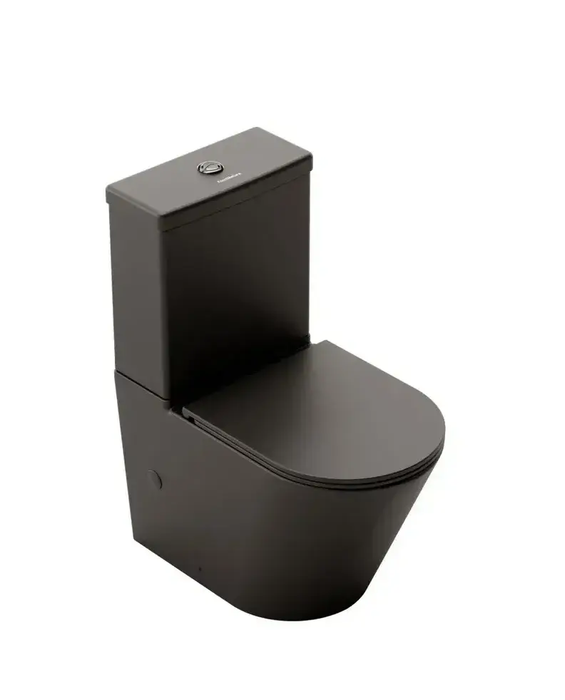 Fossil Natura Venecia Inodoro cisterna baja fabricado en cerámica de color negro mate 1210