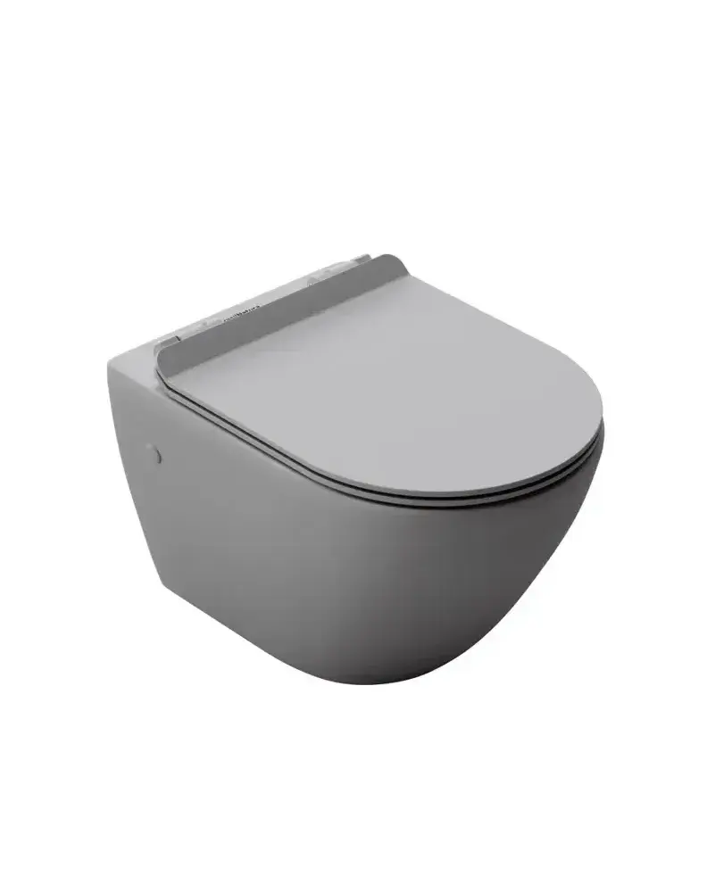 Fossil Natura Verona Inodoro suspendido fabricado en cerámica con acabados de color gris mate 631