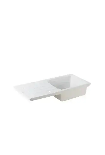 Fregadero 1 Cubeta con Válvula Reno Unisan – Cerámica Fine Fireclay, Encastrable, 100x50 cm