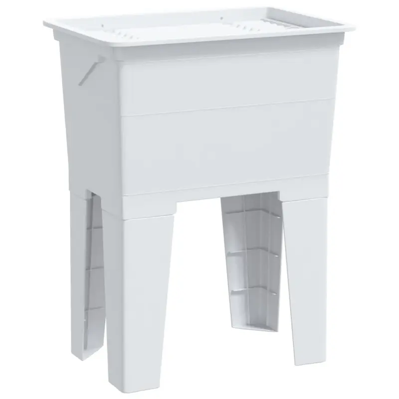 Fregadero de lavadero de resina blanco 59x41x75 cm