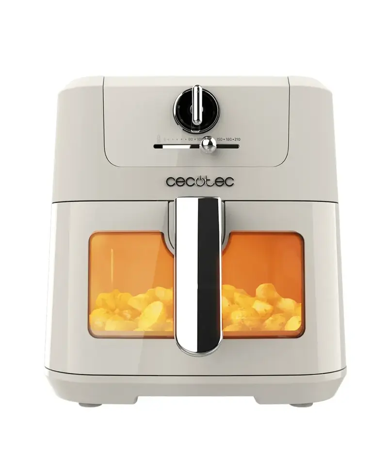 Freidora Dietética Retro 5L con Ventana y Tecnología PerfectCook para Cocción Saludable de Cecotec