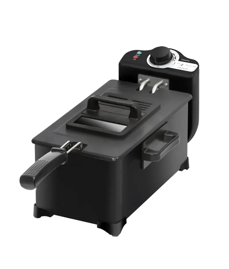 Freidora Eléctrica 3L, 2000W, Acero Inoxidable, Filtro OilCleaner y Antiolores de Cecotec