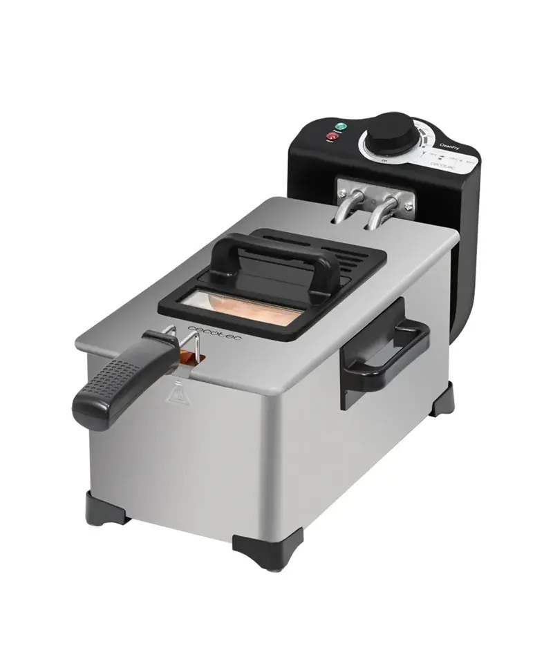 Freidora Eléctrica 3L Inoxidable con Filtro OilCleaner y Potencia de 2000W de Cecotec
