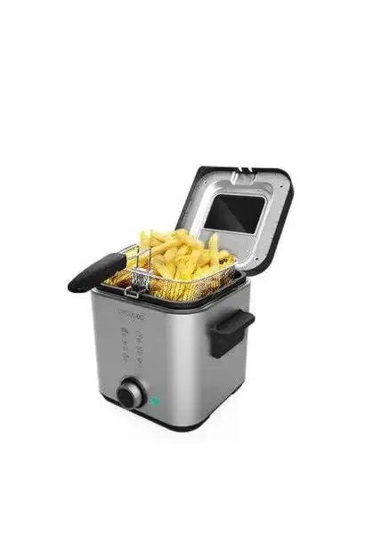 Freidora eléctrica en acero inoxidable con filtro y recubrimiento antiadherente cleanfry advance 1500 inox de Cecotec