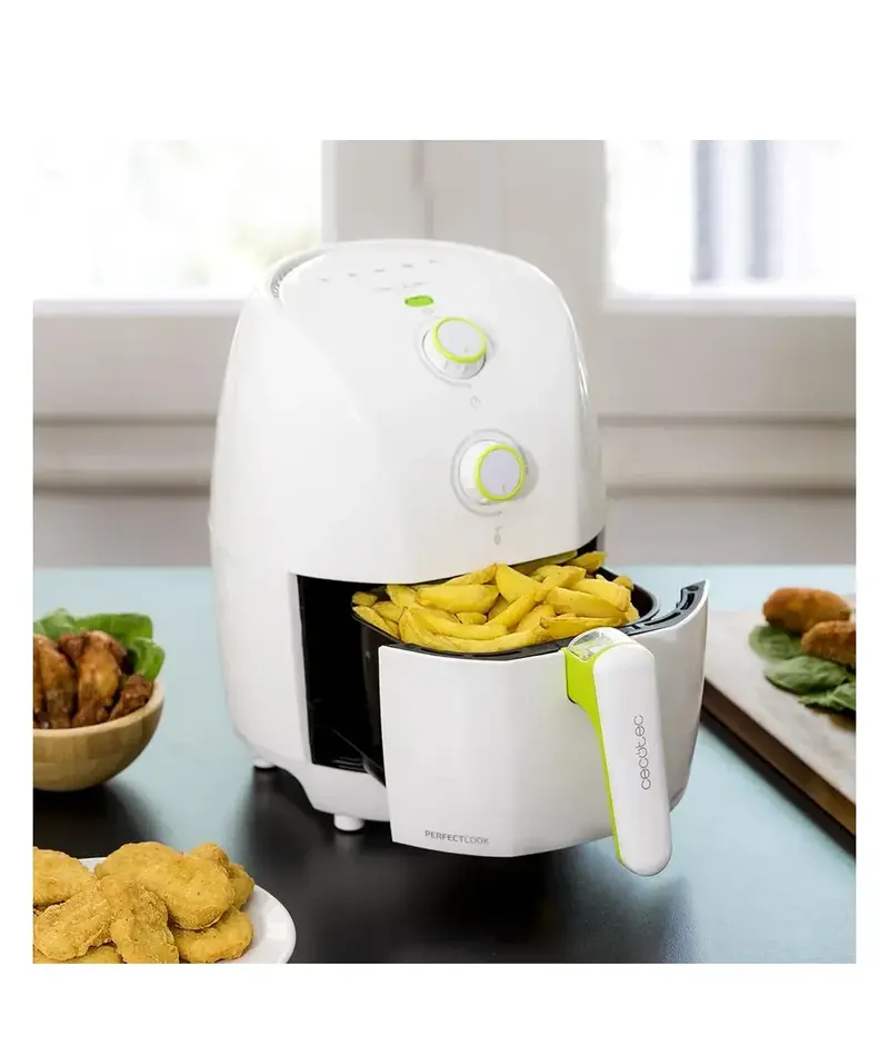 Freidora sin Aceite 1.5L 900W Saludable y Eficiente con Recetario Incluido Cecofry 900 White de Cecotec