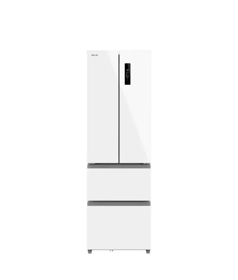 Frigorífico French Door 4 Puertas, 400L, NoFrost, Cristal Blanco, Clase E de Cecotec