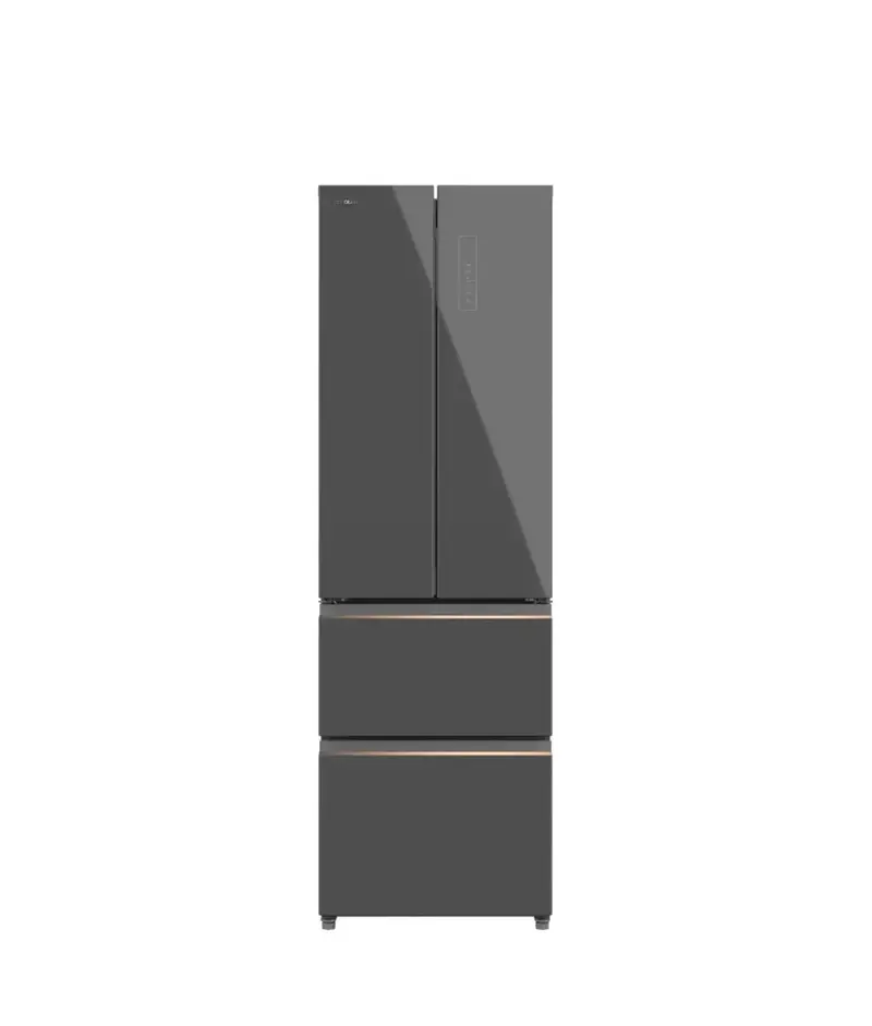 Frigorífico French Door 4 Puertas, 400L, NoFrost, Cristal Gris, Eficiencia E de Cecotec