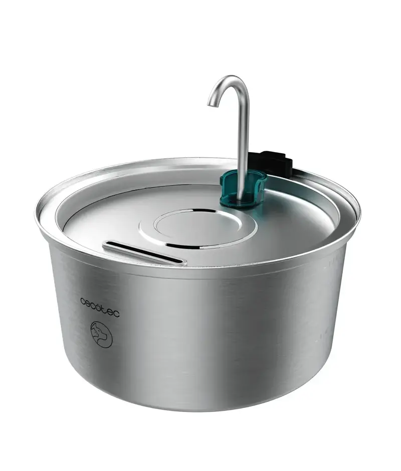 Fuente automática Pumba 3200 Refresh Inox para mascotas 3 2 litros acero inoxidable diseño de cascada Cecotec