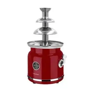 Fuente de chocolate de 90 w con diseño retro de acero inoxidable y tres niveles de cascada fun chocolicious de Cecotec