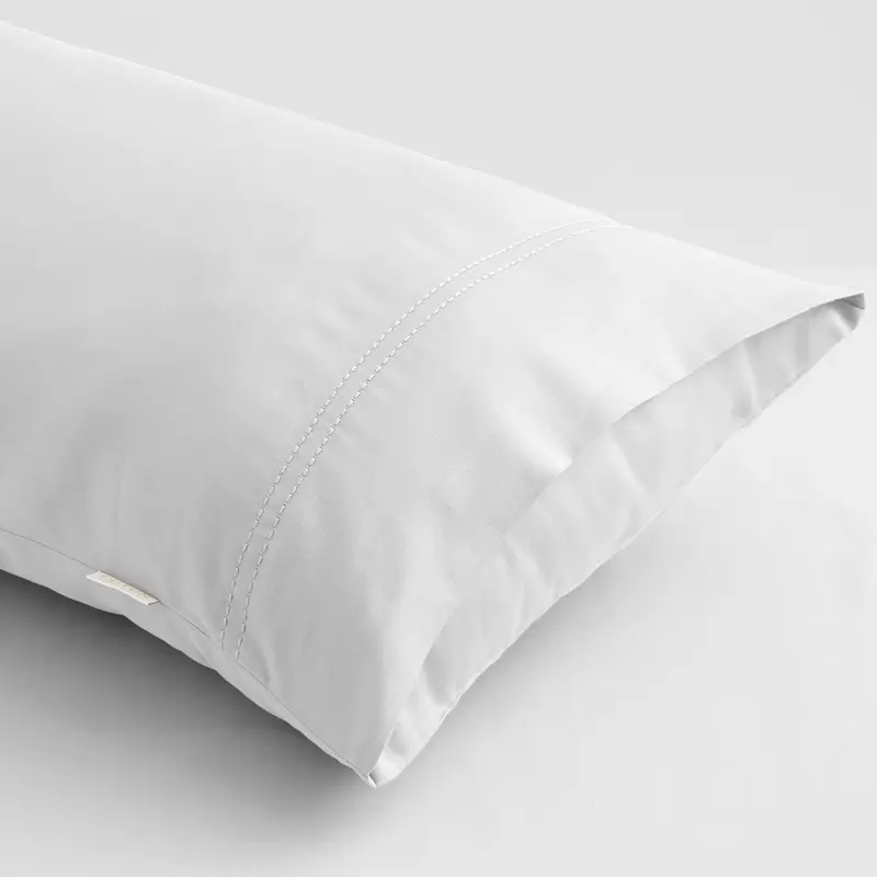 Funda almohada algodón orgánico blanco Doble Pespunte 300 hilos