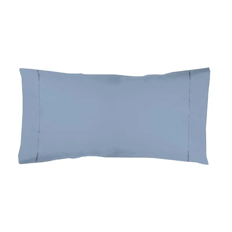 Funda almohada Algodón Percal de 200 hilos Azul Grisáceo
