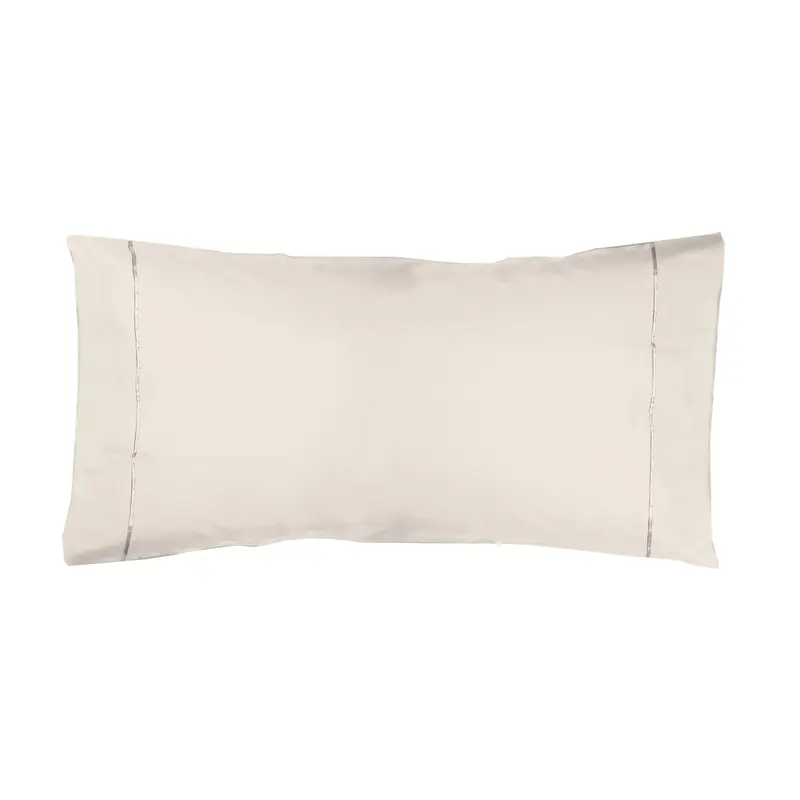 Funda almohada Algodón Percal de 200 hilos Beige