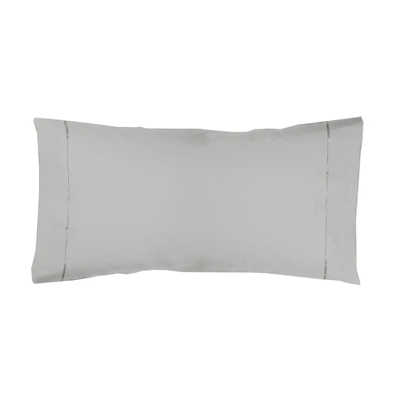 Funda almohada Algodón Percal de 200 hilos Gris