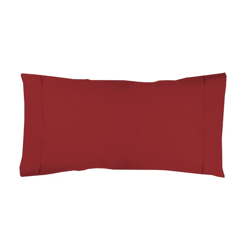 Funda almohada Algodón Percal de 200 hilos Rojo