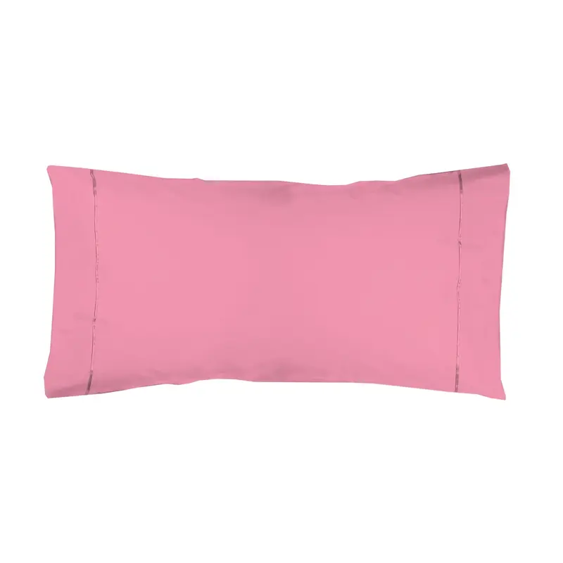 Funda almohada Algodón Percal de 200 hilos Rosa Chicle