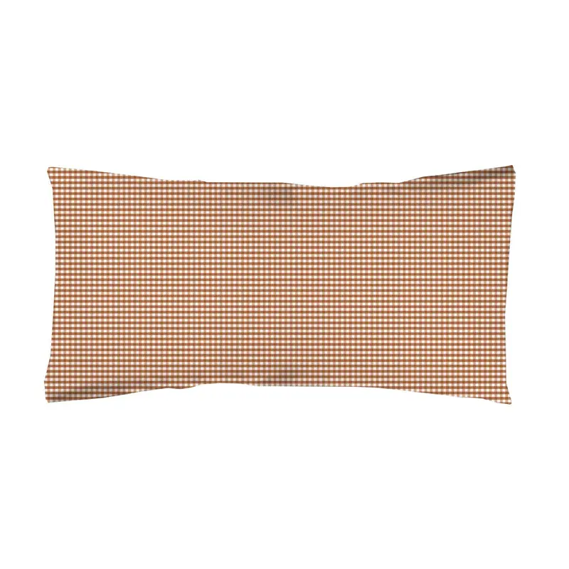 Funda almohada estampada Vichy Marrón