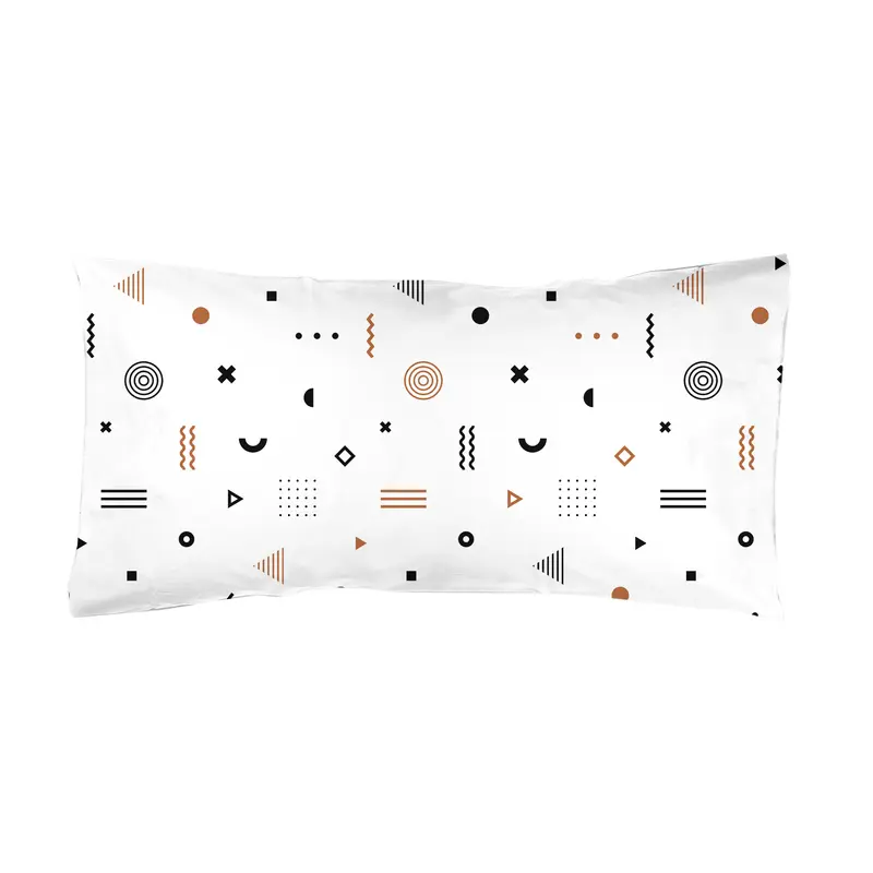 Funda almohada Infantil estampada Formas Geométricas Marrón