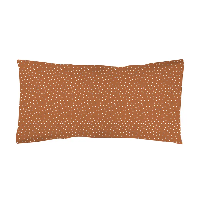 Funda Almohada Infantil estampada Mini Topos fondo Marrón