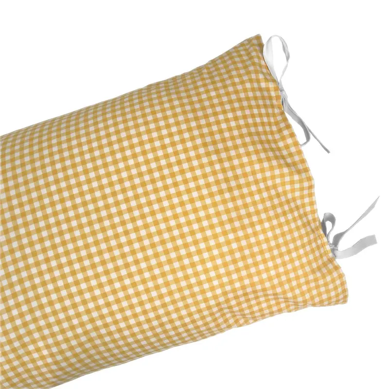 Funda Almohada Infantil Vichy Amarillo con lazo