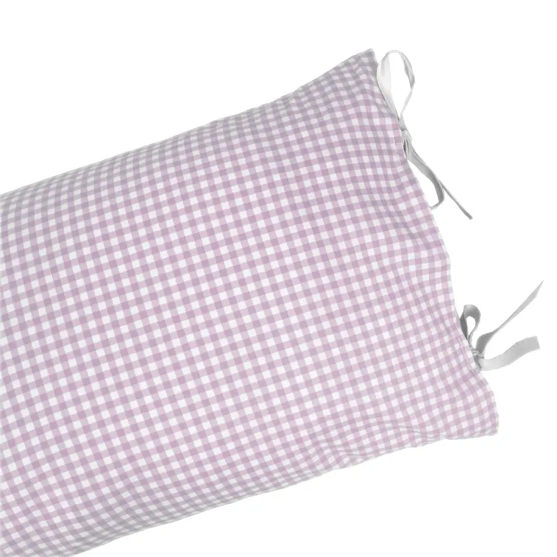 Funda Almohada Infantil Vichy Malva con lazo