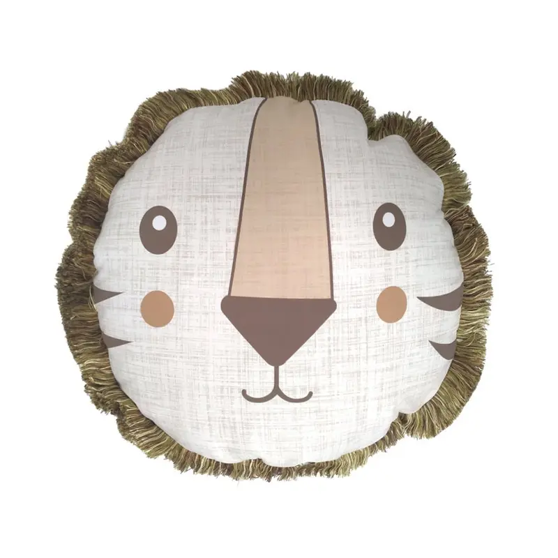 Funda cojín Infantil Leon con flecos