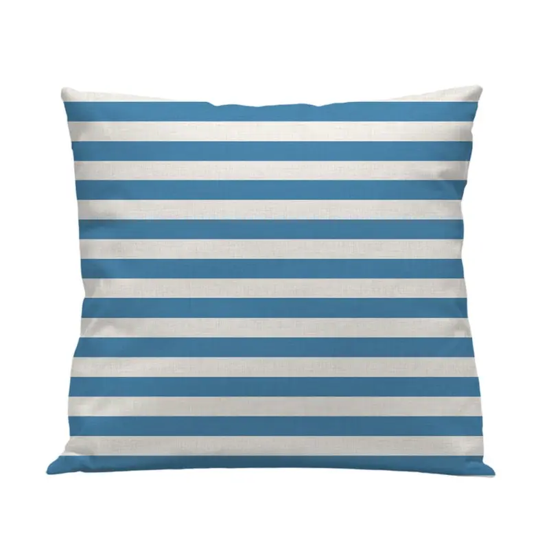 Funda cojín Raya Horizontal Azul