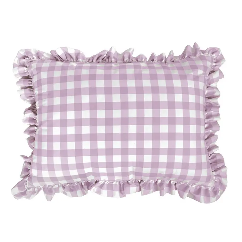 Funda cuadrante Infantil  Vichy Malva con volante