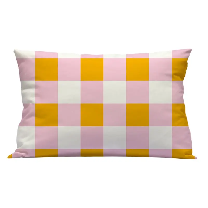 Funda cuadrante vichy L Rosa Amarillo