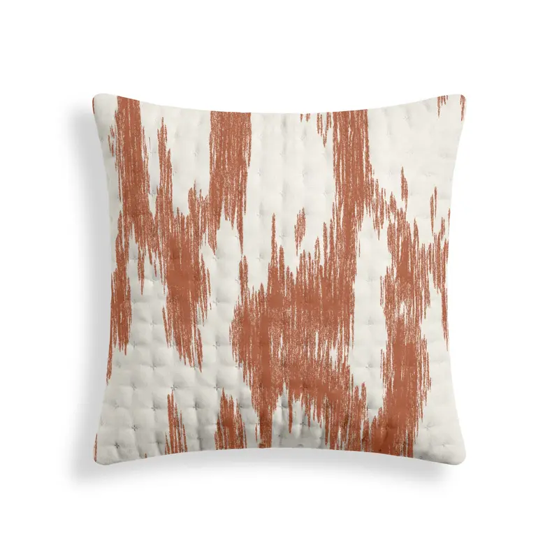 Funda de almohada acolchada estampada Mahón Teja