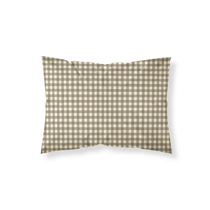 Funda de almohada Aielo Marrón percal 200 hilos