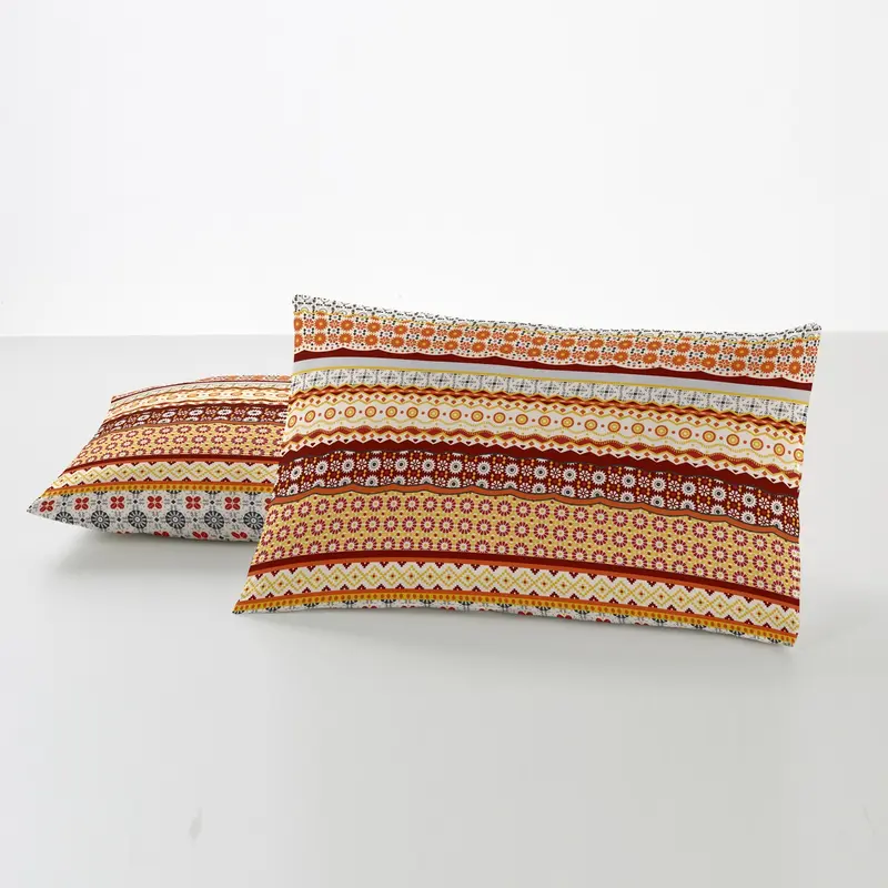 Funda de almohada algodón Siena ocre