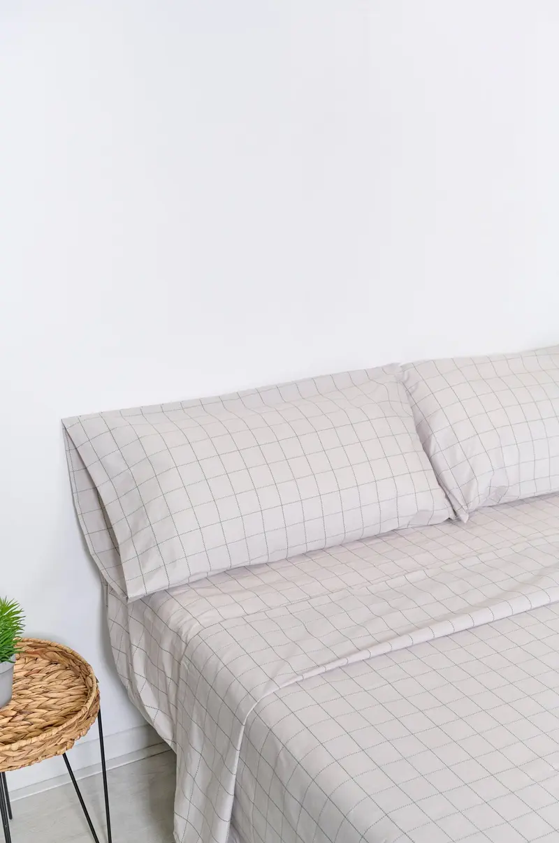 Funda de almohada estampada Check Verde