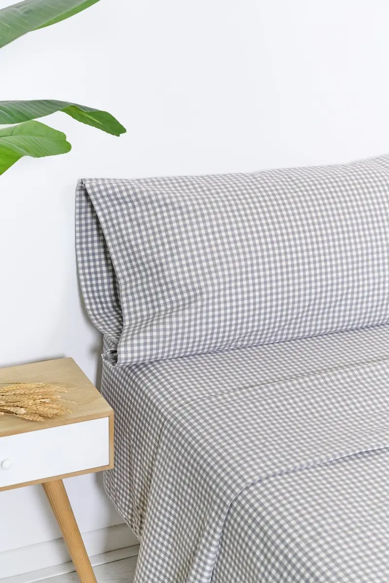 Funda de almohada estampada Vichy Roca