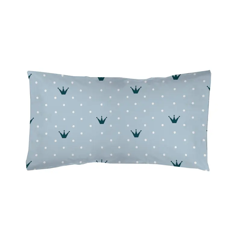 Funda de almohada Infantil estampada Coronas Azul