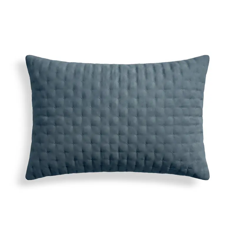 Funda de almohada lisa acolchada Azul Ceniza 50x80 cm