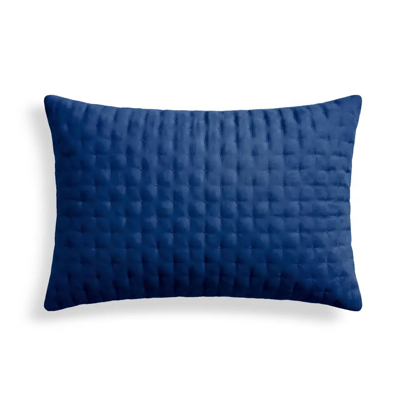 Funda de almohada lisa acolchada Azul Cobalto 50x80 cm