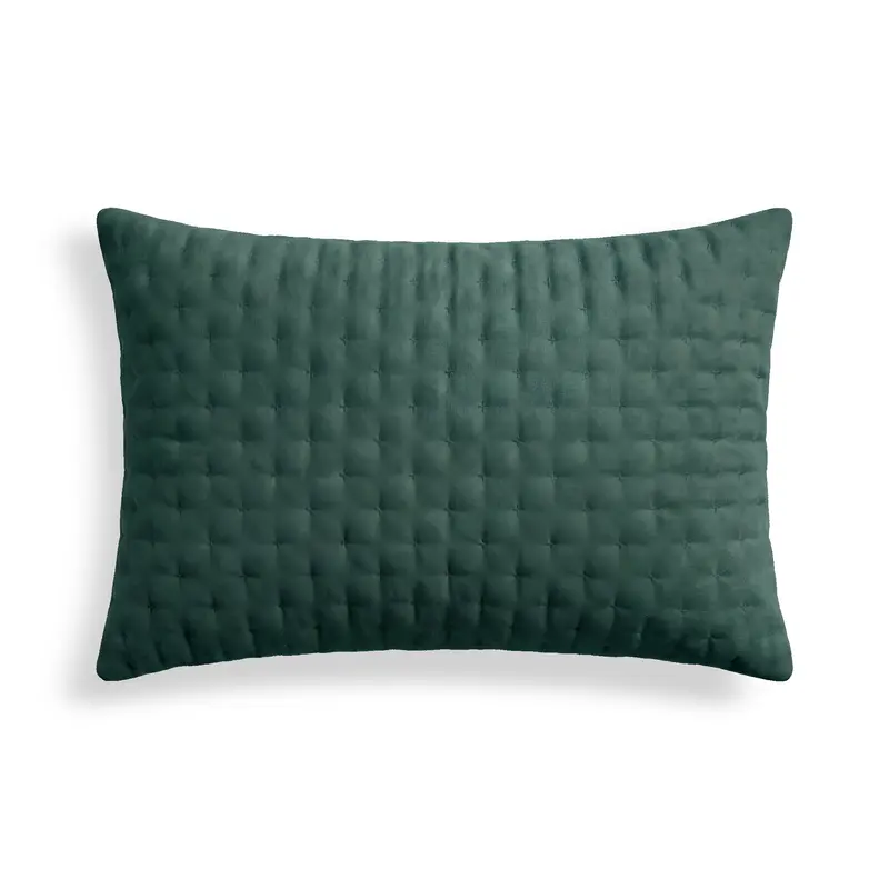 Funda de almohada lisa acolchada Azul Esmeralda 50x80 cm